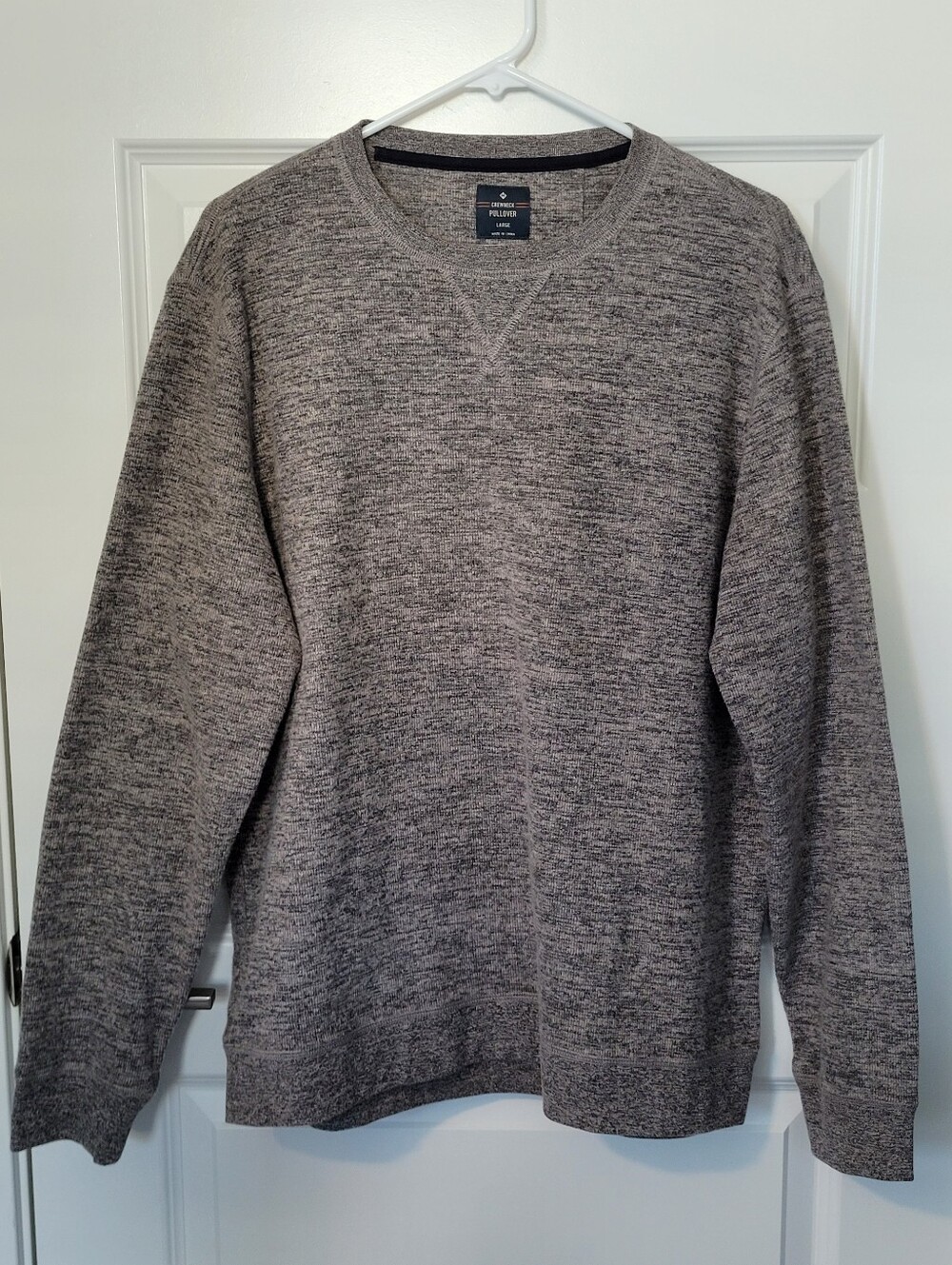Member’s Mark Crewneck Pullover Sweater Men’s Large Gray Brown Heather